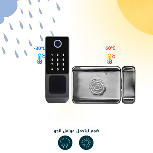 กุญแจล็อคประตูอัจฉริยะแบบไร้สาย รุ่นปี 2026 ยี่ห้อ Sinon Aluminum IP65 กันน้ำ สำหรับประตูไม้ภายนอกอาคาร  ระบบสแกนลายนิ้วมือ  เชื่อมต่อ WiFi  ใช้งานร่วมกับแอป Tuya และ Ttlock - Product Image 3