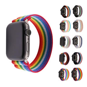 สายนาฬิกาไนลอนยืดหยุ่นได้107สีตามสั่ง38/42/45มม. สายนาฬิกาสำหรับ <span class=keywords><strong>Apple</strong></span> <span class=keywords><strong>Watch</strong></span> สำหรับ iWatch รุ่น1/2/3/4/5/6/<span class=keywords><strong>7</strong></span> - Product Image 1