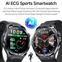 Reloj Inteligente ET474 con ECG para Hombre, con Linterna, Múltiples Modos Deportivos, Monitor de Frecuencia Cardíaca, Monitoreo de Fatiga, Recordatorio de Mensajes, Resistente al Agua IP68