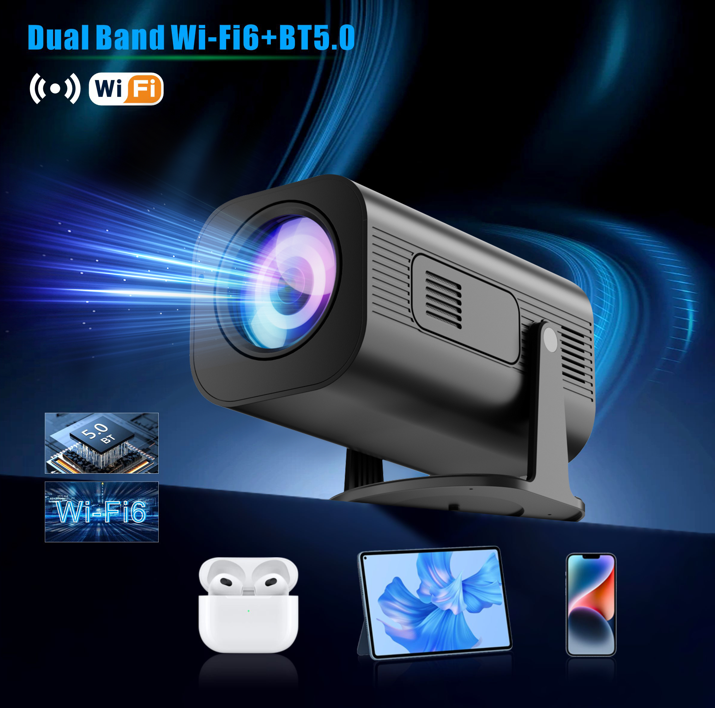 Salange P330 4K Smart Projector - Portable & High Quality