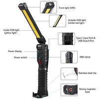 Le plus récent COB LED lumière de travail d'urgence Base magnétique mécanicien USB rechargeable lumière de travail lampe de réparation haute luminosité