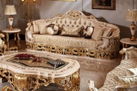Canapé de style européen royal victorien vintage classique, meubles de luxe, ensemble de canapés en bois massif sculpté classique