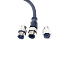 Cable moldeado recto blindado macho de alta calidad 2024 1 metro M12 código A conector impermeable Circular de 17 pulgadas para Industrial