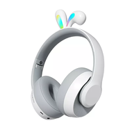Sibyl Earphone nirkabel stereo, Headset Gaming musik telinga kucing LED, Headphone pabrik untuk ponsel dengan mikrofon