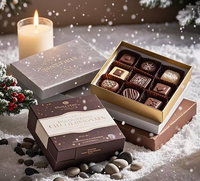 Boîte en papier de luxe personnalisée pour offrir des truffes au chocolat noir, emballage cadeau de luxe pour chocolat