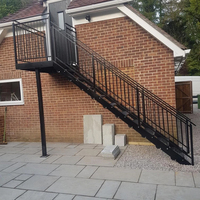 Escalier droit en acier galvanisé pour l'extérieur