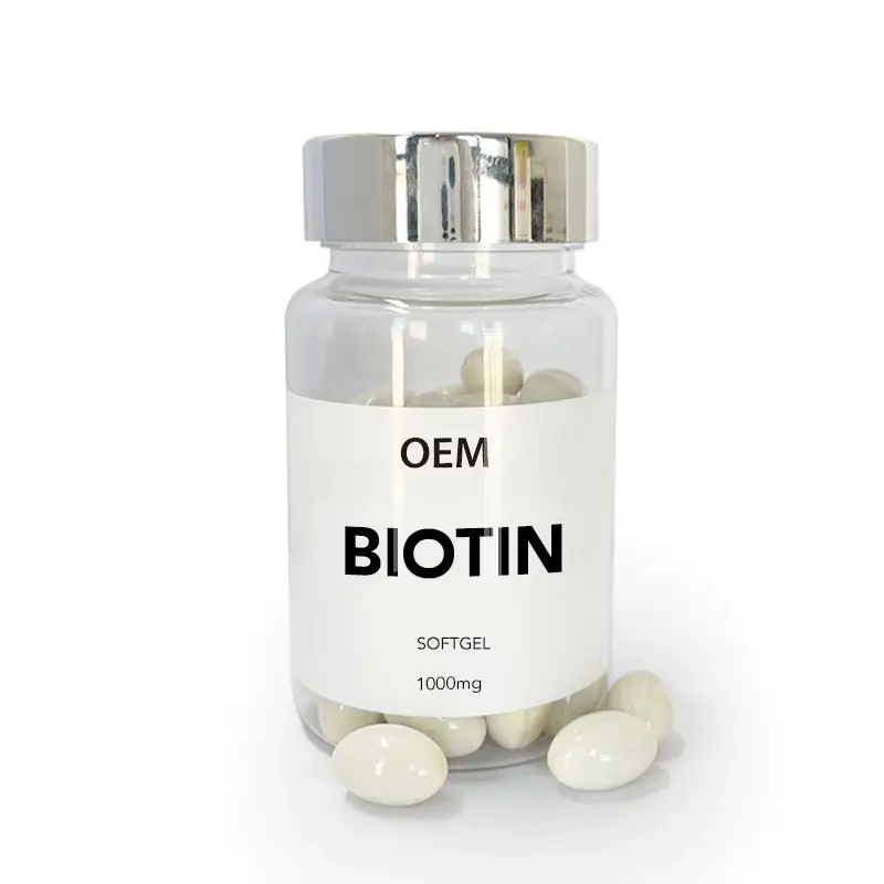 Oem Biotin Vitamin B7 10mg vitamin bổ sung giúp thúc đẩy da tóc và móng tay sức khỏe 500mg Biotin Softgel