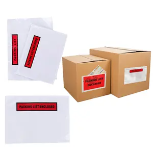 Documento autoadesivo impermeável fechado etiqueta de transporte rígida fatura fechado deslizamento embalagem lista bolsa envelope