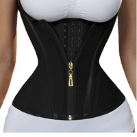 Gaine amincissante pour le corps à double couche avec armatures en acier, contrôle du ventre et sous-vêtement amincissant en latex