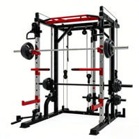 Machine d'entraînement multifonctionnelle en acier pour développation musculaire avec rack à squats pour les bras et les jambes, équipement de fitness réglable