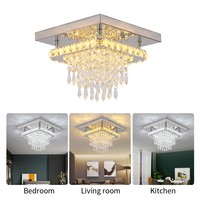 Plafonniers LED modernes en forme de gouttes de pluie, en acier inoxydable, petite lampe en cristal, indice de protection IP20, température de couleur multiple, garantie de 2 ans, pour couloir