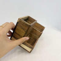 Ensemble de papeterie multi-usages en bois, organiseur de bureau en bois d'acacia naturel, boîte à stylos, style personnalisé pour le bureau et la maison
