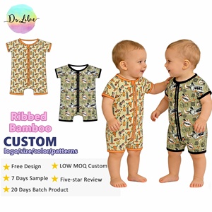 Tutina per Neonati in Viscosa di Bambù, Body con Zip Personalizzabile, <span class=keywords><strong>Abbigliamento</strong></span> <span class=keywords><strong>Estivo</strong></span> per Bambini all'Ingrosso - Product Image 4