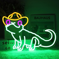 Maßgefertigtes Cowboy-Eidechsen-LED-Neonschild mit Mehrfarbigen Lichtern für Büro, Außenbereich, Unternehmen und Auto - Wasserdicht IP54 Dekoration
