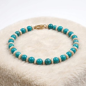 Bulk Vintage Alloy Clasp Faux Turquoise Crystal Shell <b>Spacer</b> Beaded Boho Statement Necklace For Daily Wear Women Jewelry - Product Image 2