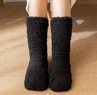 Ecowalson Chaussettes chaudes d'hiver Licorne Peluche Antidérapant Grip Doux Femme Sol Moelleux Fuzzy Chaussons Chaussette Drôle Tricoté Cadeaux
