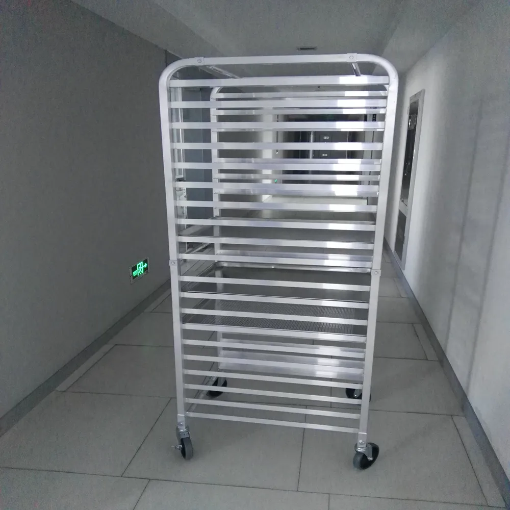 In lega di alluminio 10/20 Fila Panino Mezzo Foglio di Pan Rack Di Raffreddamento Prodotti Da Forno Trolley