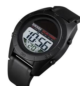 Skmei relógio digital masculino, relógio 1592 de bateria solar mais barato, despertador