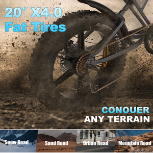 DE Warehouse JANSNO Ebike CE X70G 48V 37Ah 20" Fat Tire Dual <b>Battery</b> Electric Bicycle Electric Hybrid Mountain Dirt E Bikes - Product Image 6