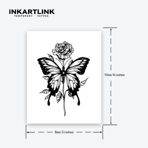 Autocollant de <span class=keywords><strong>tatouage</strong></span> semi-permanent réaliste en forme de papillon et de rose, longue durée (15 jours), pour femmes, corps, épaule, <span class=keywords><strong>bras</strong></span> - Vente en gros - Product Image 4