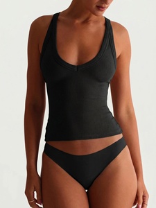 2026 American-style Sexy V-neck Strap Breathable Ribbed <strong>Knitted</strong> Spandex Short Camisole <strong>Tank</strong> <strong>Tops</strong> Chic sassy <strong>Women</strong> Club Padded - Product Image 1