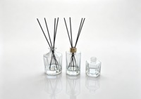 Flacon diffuseur de parfum en verre transparent à découpe polygonale moderne, 90ml, 200ml, 250ml, vide, pour maison de luxe