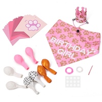 Mignon chien fête d'anniversaire fournitures décor joyeux anniversaire cadeau ensemble avec chien Bandana garçon fille chapeau écharpes drapeau ballon pour animaux de compagnie