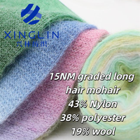 Xinglin populaire 15NM gradué cheveux longs mohair 43% Nylon 38% polyester 19% laine Mohair comme fil mélangé pour chandails