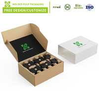 Plateau en pulpe moulée biodégradable sur mesure, boîte en pulpe de papier, insert en carton, emballage vert, solutions d'emballage durables
