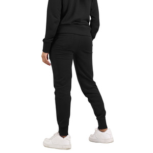 Pantalones Deportivos de Cintura Media para Mujer, Corte Holgado, Largos, Casuales, de Color Sólido, Negros, de Forro Polar - Product Image 2