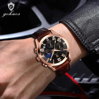 Montres GOHUOS 9801 en promotion, calendrier, étanches, aiguilles lumineuses, chronographe, cadran multifonction, montres à quartz pour hommes
