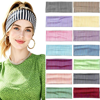 Bandeaux rayés pour femmes, longs, extensibles, en tissu, avec rayures verticales, 6 couleurs, accessoires de mode quotidiens, yoga, bohème