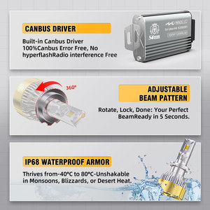 NAOEVO proveedor al por mayor S4 Led faros de coche H4 H7 H11 4MM gran tubo de calor 4 modo diseño <span class=keywords><strong>blanco</strong></span> amarillo cálido intermitente AII - Product Image 6