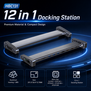Base de Conexión USB-C Delgada 12 en 1, Doble 4K, para Tipo-C con Funciones Completas, USB 10Gbps, LAN Gigabit, Audio, 100W PD, <span class=keywords><strong>Hub</strong></span> de Aluminio, en Stock - Product Image 5