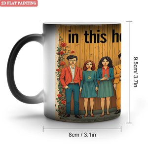 Mug photo personnalisé 11oz en céramique noire givrée, tasse vierge à sublimation thermique changeant de couleur - Product Image 1