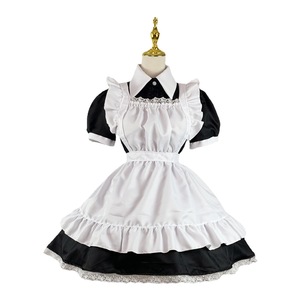 Maid Dress Long Sleeve Short Sleeve White Black Apron Anime Cosplay Costume Spring 2023 Polyester Material - Product Image 5