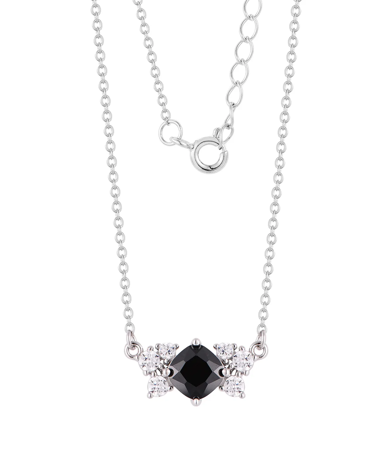 QX personnalisé OEM Vintage luxe 925 en argent Sterling bijoux fins noir spinelle Zircon femmes colliers