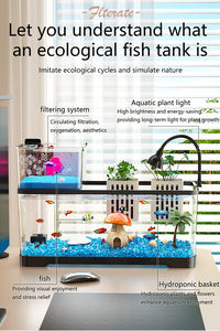 Aquário de Mesa para Sala de Estar com Ecossistema 2026 Novo Paisagismo para Casa com Luz Transparente e Filtro de Oxigênio Duplo - Product Image 3