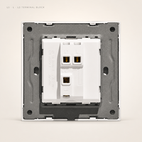 MVAVA-Cadre pour PC britannique 2 Gang 2 Voies 13A Prise de courant électrique de sécurité à double prise avec USB Type C