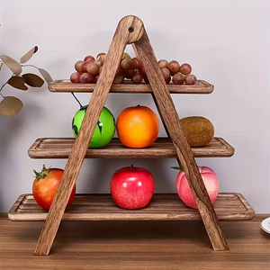 Bandeja de Servir de Madera Vintage de 3 Niveles, Bandeja Rectangular para Exhibición de Alimentos para Cocina, <span class=keywords><strong>Desayuno</strong></span> o Decoración de Fiestas - Product Image 6