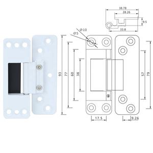 Современное белое покрытие 40 мм алюминиевые створные дверные оконные петли, мягкие, модные белые цветные поверхности, горячая Распродажа, офисные петли - Product Image 2