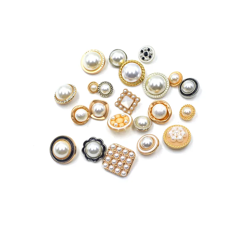 China Großhandel hochwertige Farbe heiß verkaufen Perle Knopf Mode Acryl Näh knöpfe