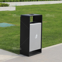 Poubelle en acier galvanisé Cendrier extérieur décoratif urbain Hôtel Poubelle City Street Metal Recycling Dust Bin