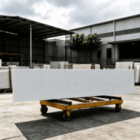 12mm Eisweiße Acrylplatte mit Kleinen Schwarzen Partikeln, Reine Acryl-Massivoberfläche für Maßgefertigte Arbeitsplatten-Projekte