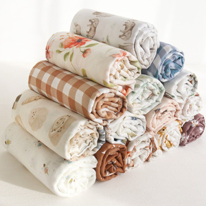 Set di Copertine Swaddle per Neonati in Mussola di <span class=keywords><strong>Cotone</strong></span> Organico e Bambù, 120x120cm, Unisex, Motivo a Scacchi, Fascia Avvolgente per Neonati, Basso MOQ - Product Image 1