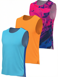 Chaleco Deportivo de Verano para Hombre, Talla Europea, Cuello Redondo, Tejido Elástico, para Fitness, Running, Sin Mangas, Delgado, de Secado Rápido - Product Image 1