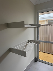 Séchoir à linge mural rétractable robuste, séchoir à linge pliable dissimulé pour balcon, salle <span class=keywords><strong>de</strong></span> bain, gain <span class=keywords><strong>de</strong></span> place à domicile - Product Image 4