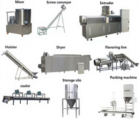Chaîne de production de granulés d'aliments pour crevettes Sunward, capacité 2-3 tonnes/heure, granulés de 1 mm, avec machine d'emballage, pré-conditionneur et four à vapeur à circulation