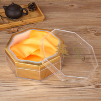 Boîte de rangement alimentaire en plastique octogonale de 2 cm pour bonbons, noix, dattes rouges