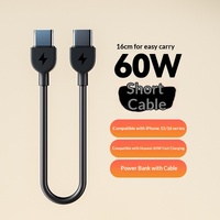 Câble de charge rapide PD USB-C vers USB-C 60W 2026 avec porte-clés, en plastique, design nu/perlescent
